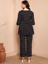 Black Ikkat Pure Cotton A - Line Co - ord Set - Mahukaa