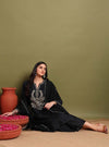 Black Zari Embroidery Kurta Set With Dupatta - Mahukaa