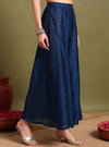 Navy Blue Yoke embroidery Anarkali with Duppatta - Mahukaa