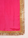 Pink Silk Full Sleeve Blouse And Lehenga Set With Zari Embroidery - Mahukaa
